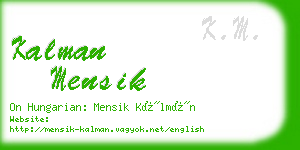 kalman mensik business card